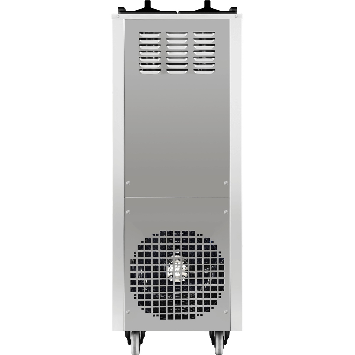 Rear view of Spaceman 6250-C showing air-cooled condenser fan guard