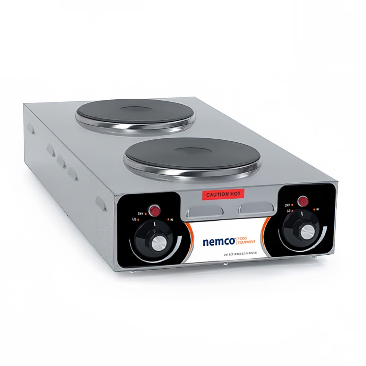 Nemco 6310-3 vertical countertop electric hot plate with two solid burners