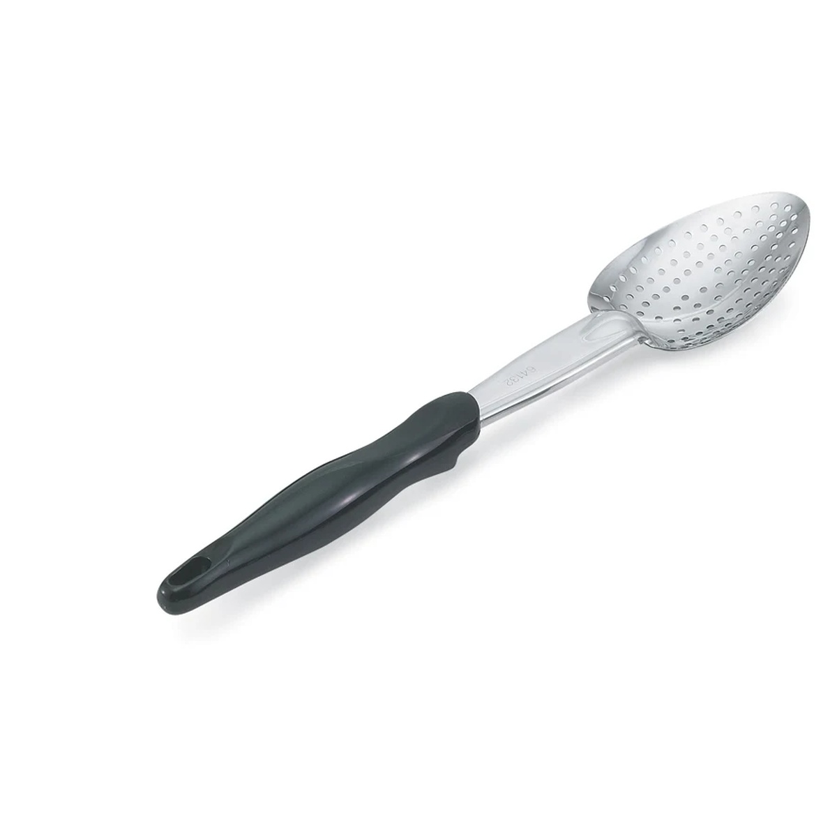 Vollrath 64132 14-inch perforated stainless steel basting spoon with black Ergo Grip handle