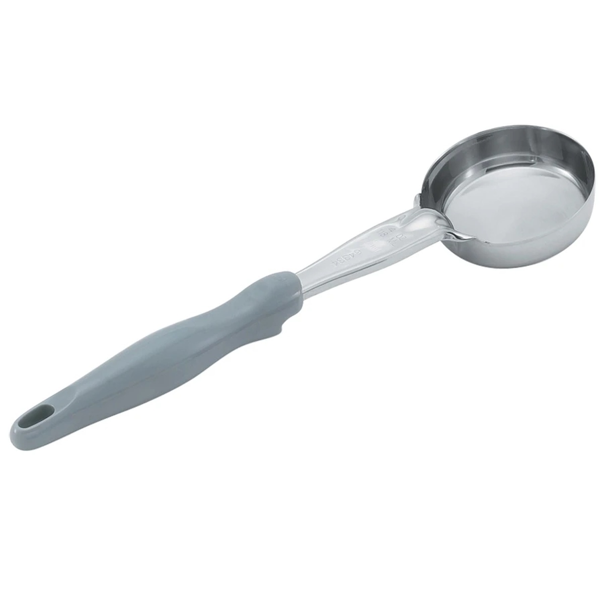 Vollrath 6433445 4 oz gray solid round Spoodle portion spoon with stainless steel bowl and gray nylon handle