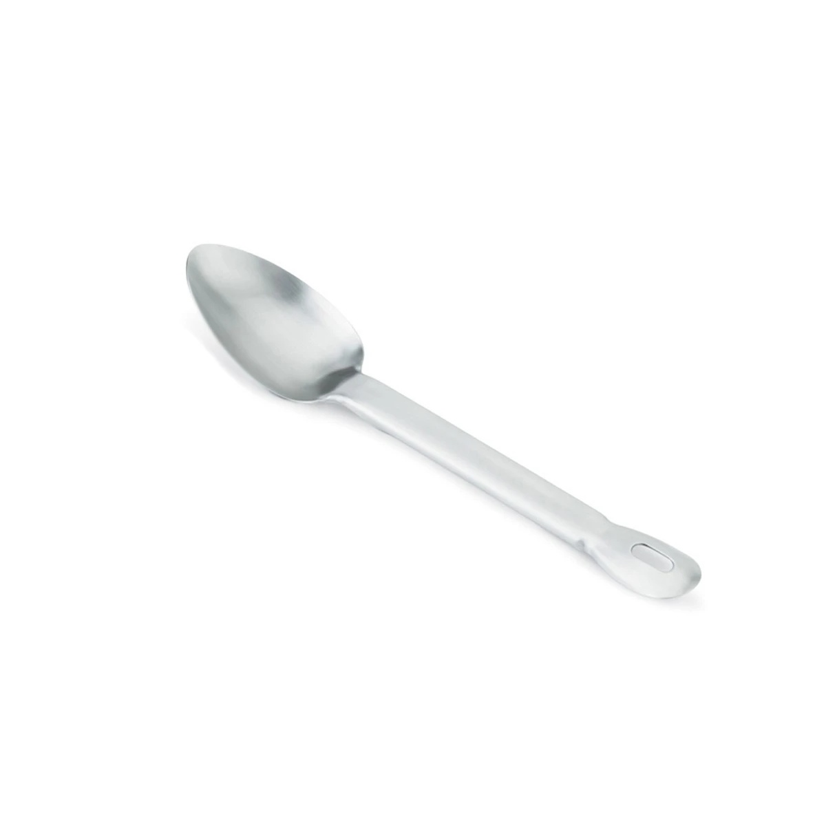 Vollrath 64403 13-1/4-inch heavy-duty stainless steel solid basting spoon with satin finish and patented turned-down handle