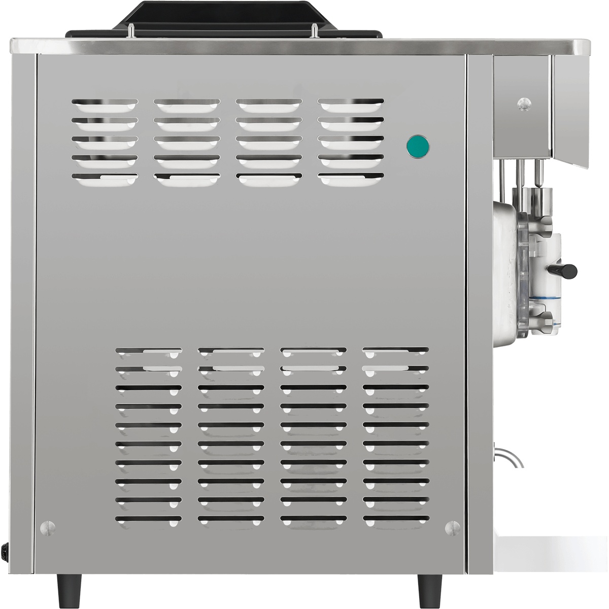 Side view of Spaceman USA 6455-CL countertop frozen drink machine with vented panel