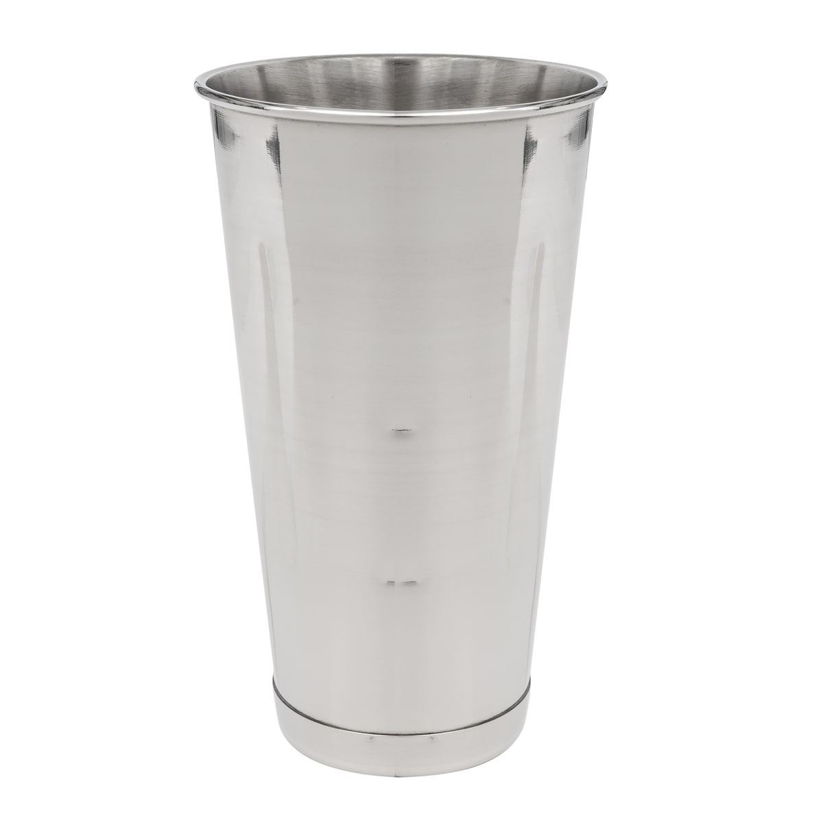 Tablecraft 64E 30 oz stainless steel malt cup, front view on white background