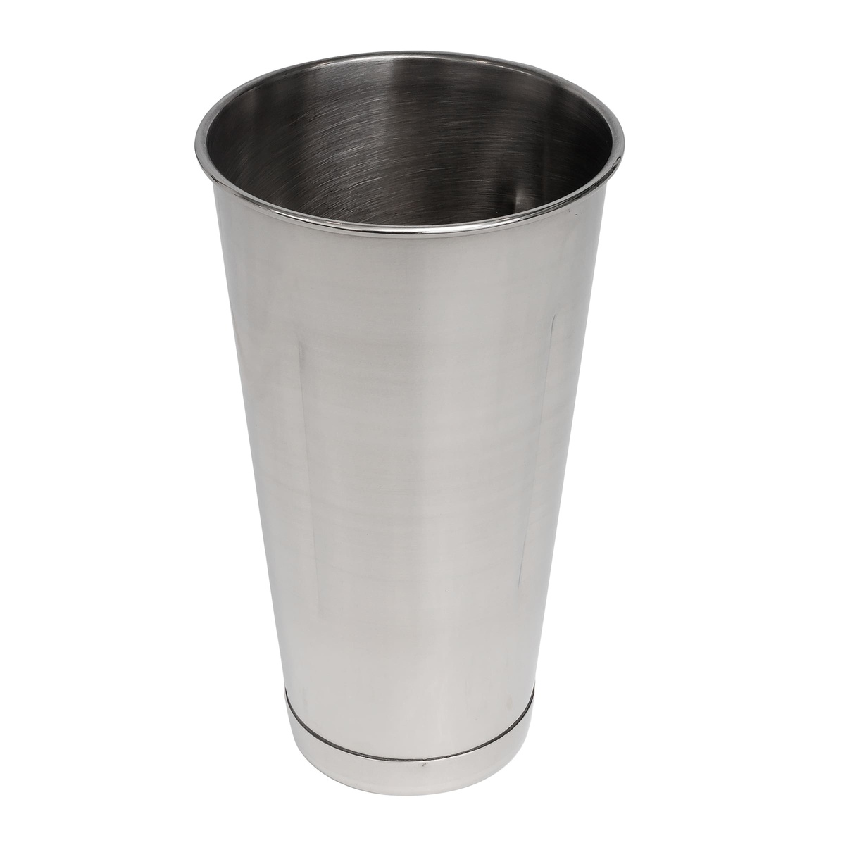 Tablecraft 64E malt cup angled view showing open interior and stainless steel finish
