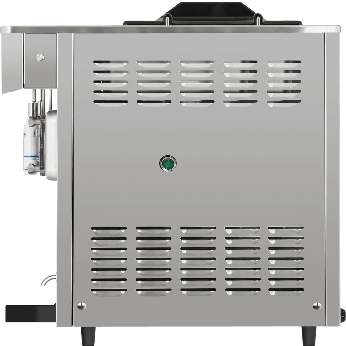 Side view of the Spaceman USA 6650-CL frozen drink machine with vented panels