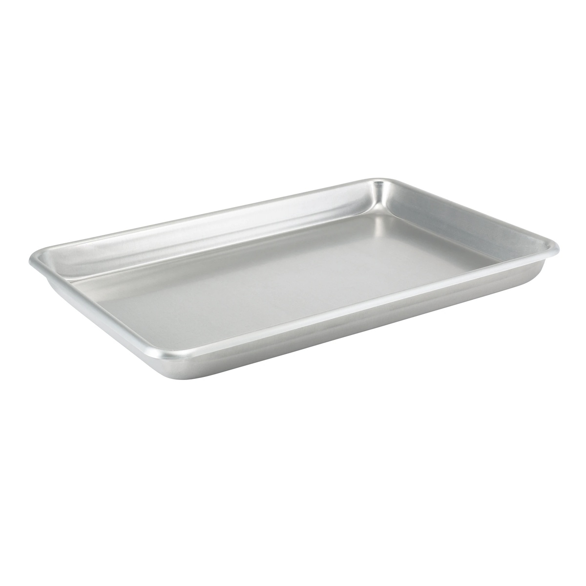 Vollrath 68357 rectangular aluminum baking and roasting pan with raised sides and rounded corners