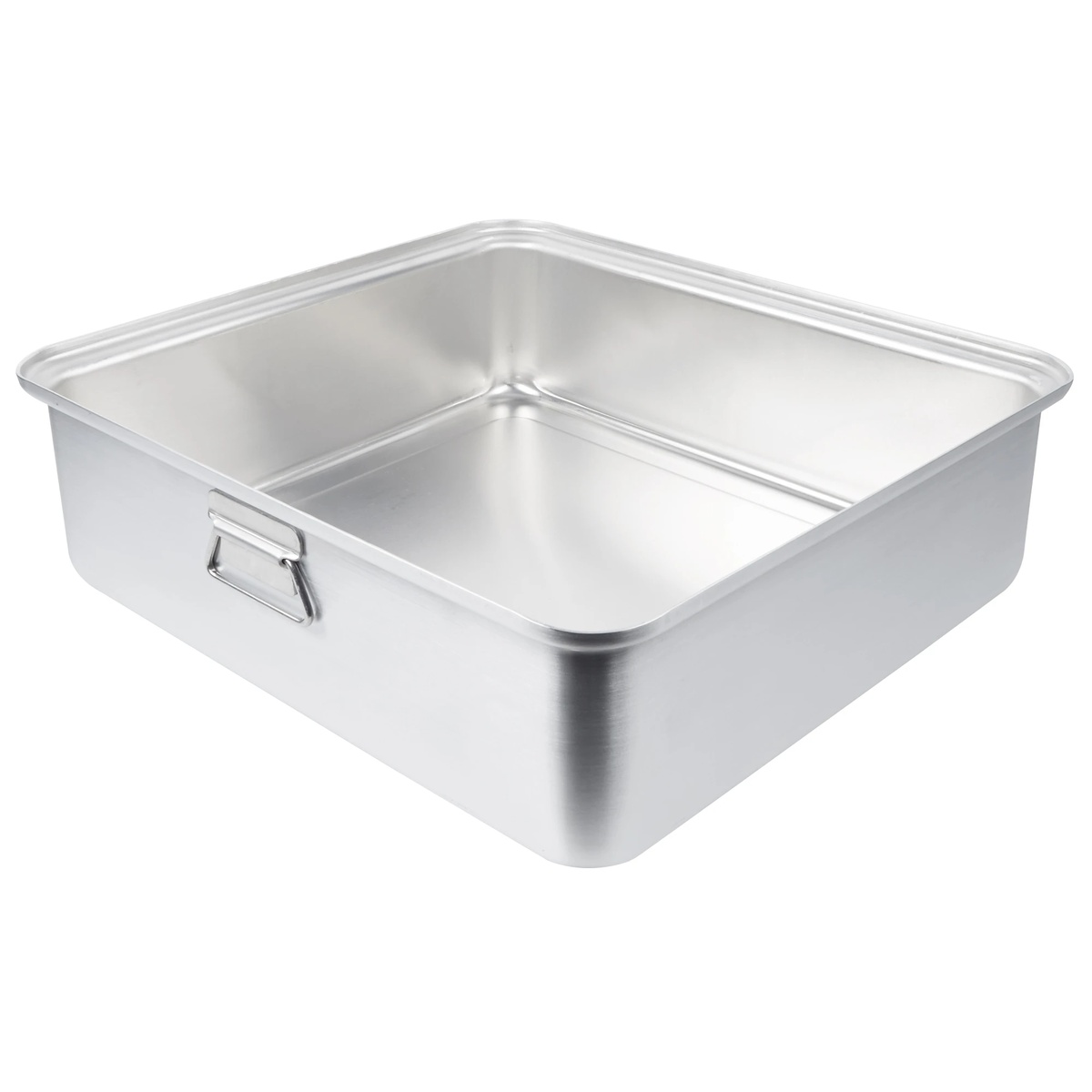 Vollrath Wear-Ever 68365 aluminum roasting pan bottom with loop handles on white background