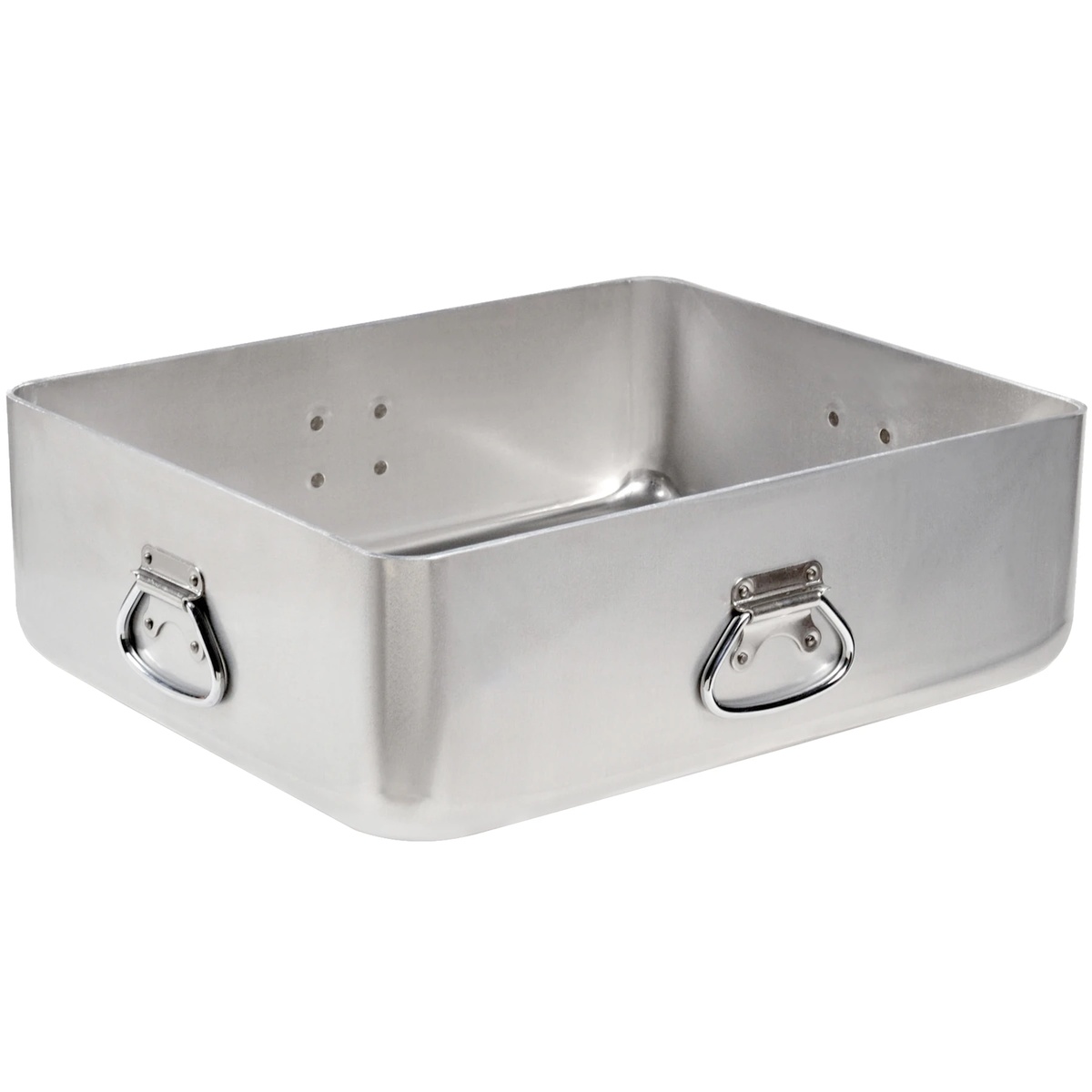 Vollrath 68391 Wear-Ever 42 Qt. heavy-duty aluminum roast pan with four loop handles and rounded corners, natural finish
