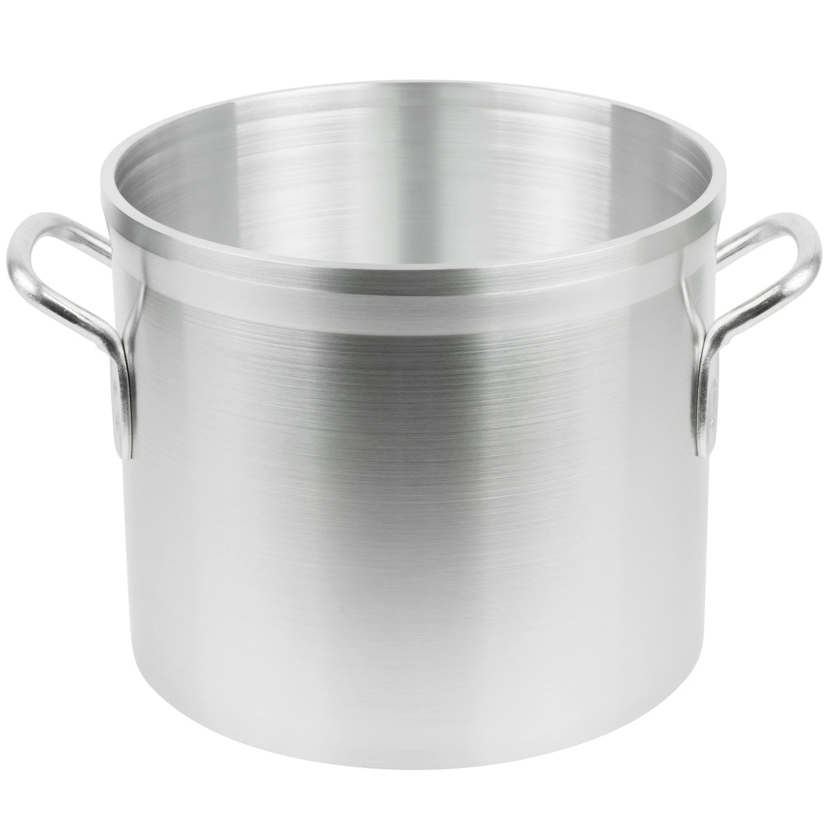 Vollrath 68620 20-quart heavy-duty aluminum stock pot with welded handles, natural finish, white background
