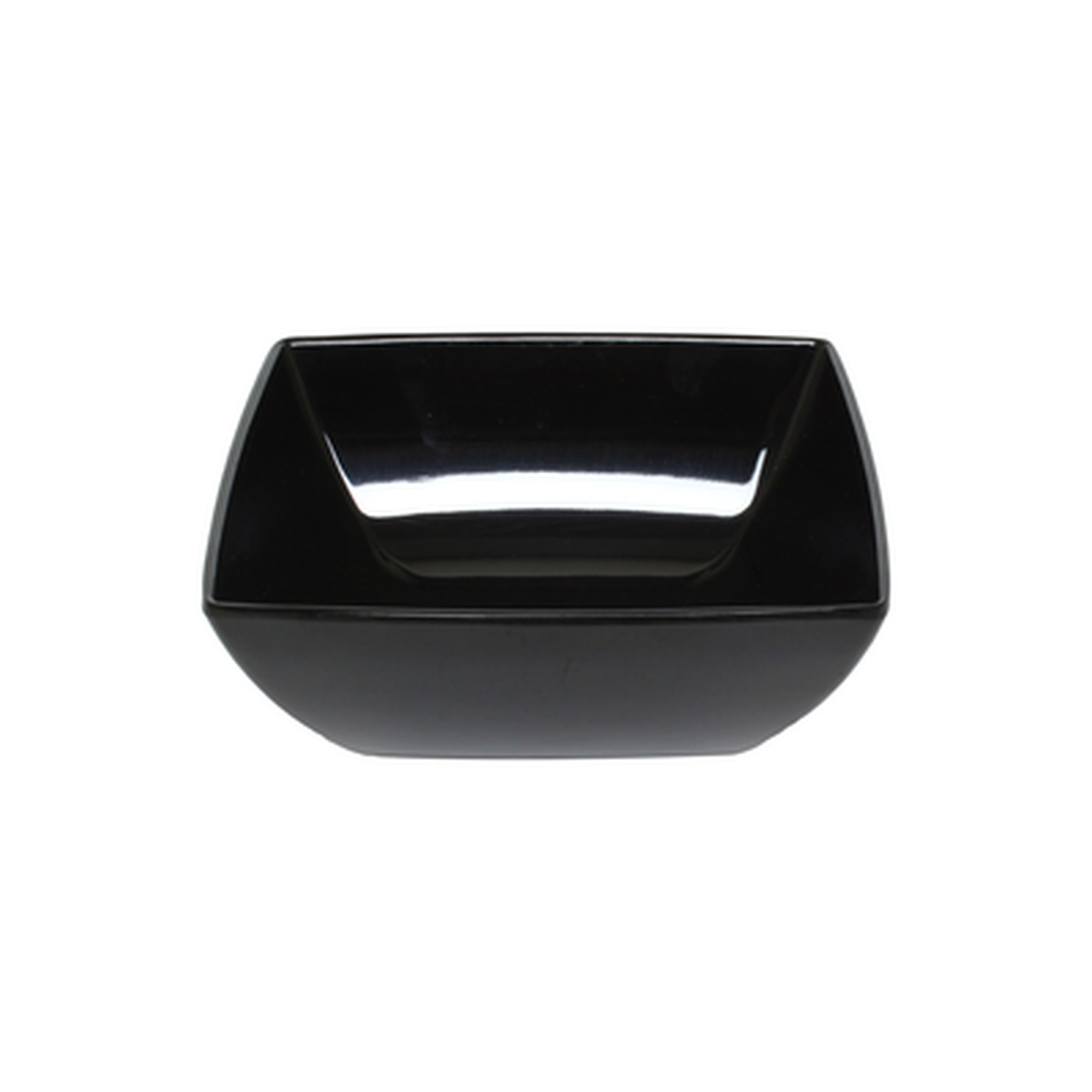 Thunder Group 69003BK 2-1/2 oz black square melamine bowl, top-angle view