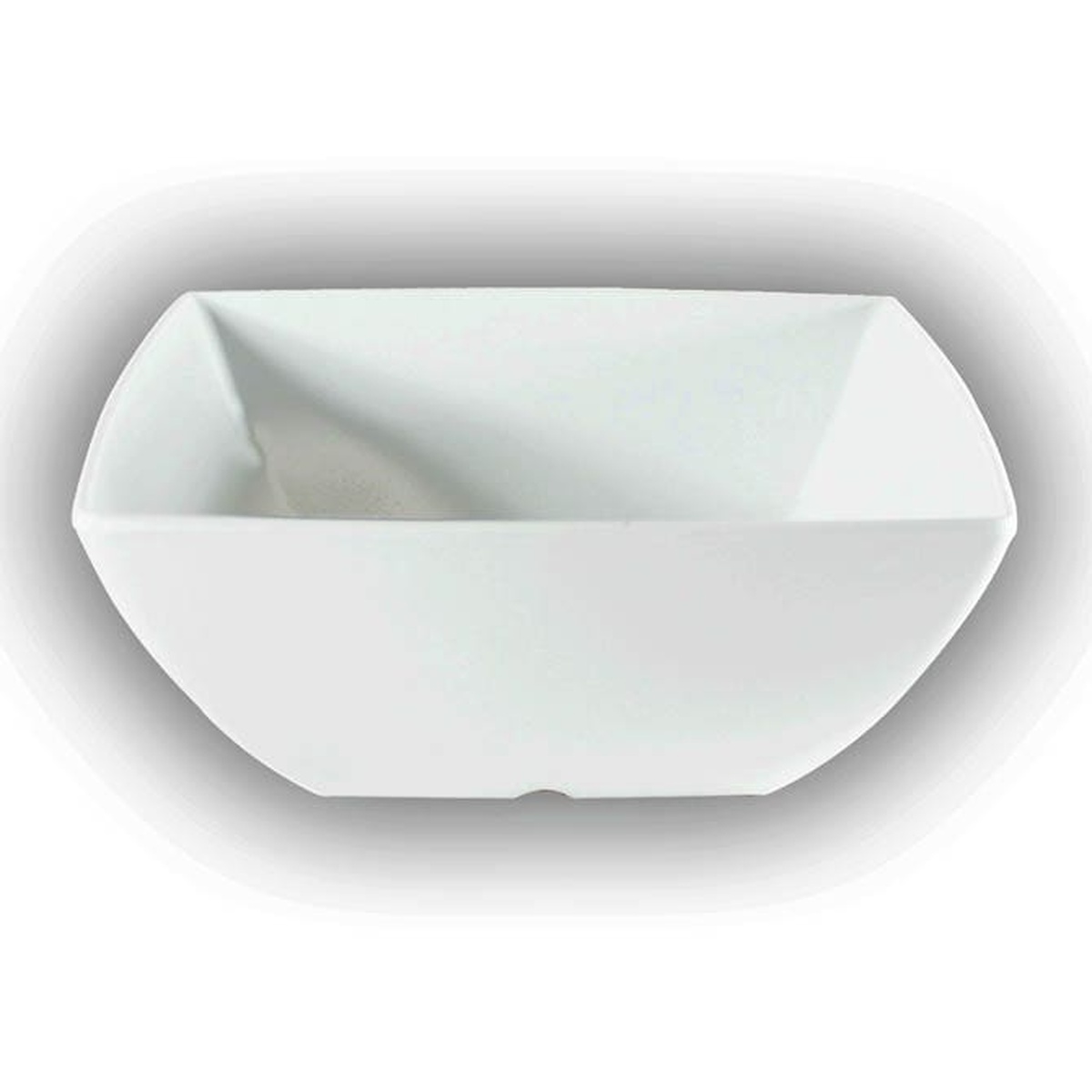 Thunder Group 69005WT 22 oz classic white square melamine pasta bowl, top-down view