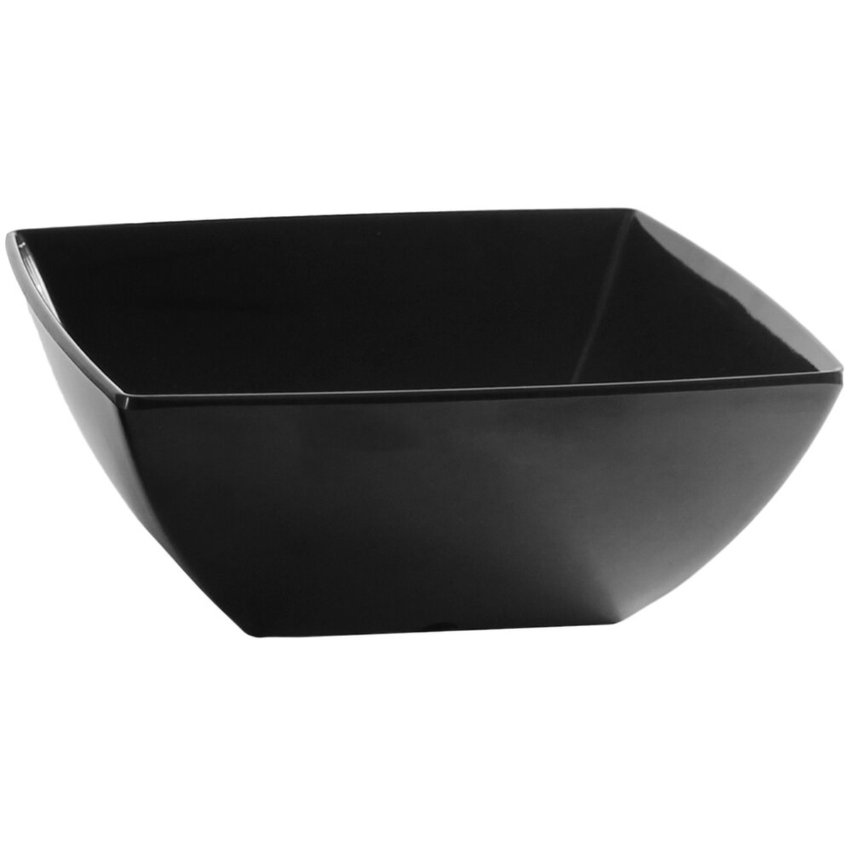 Thunder Group 69007BK 40 oz. classic black square melamine bowl on white background