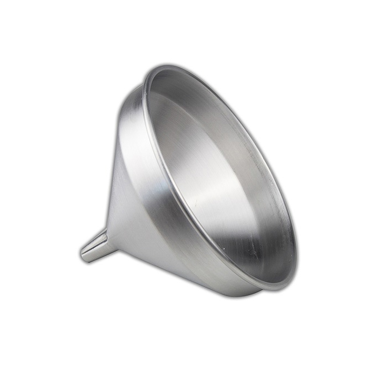 American Metalcraft 699ST silver aluminum strainer funnel with wide 7 1/4-inch top diameter and narrow spout