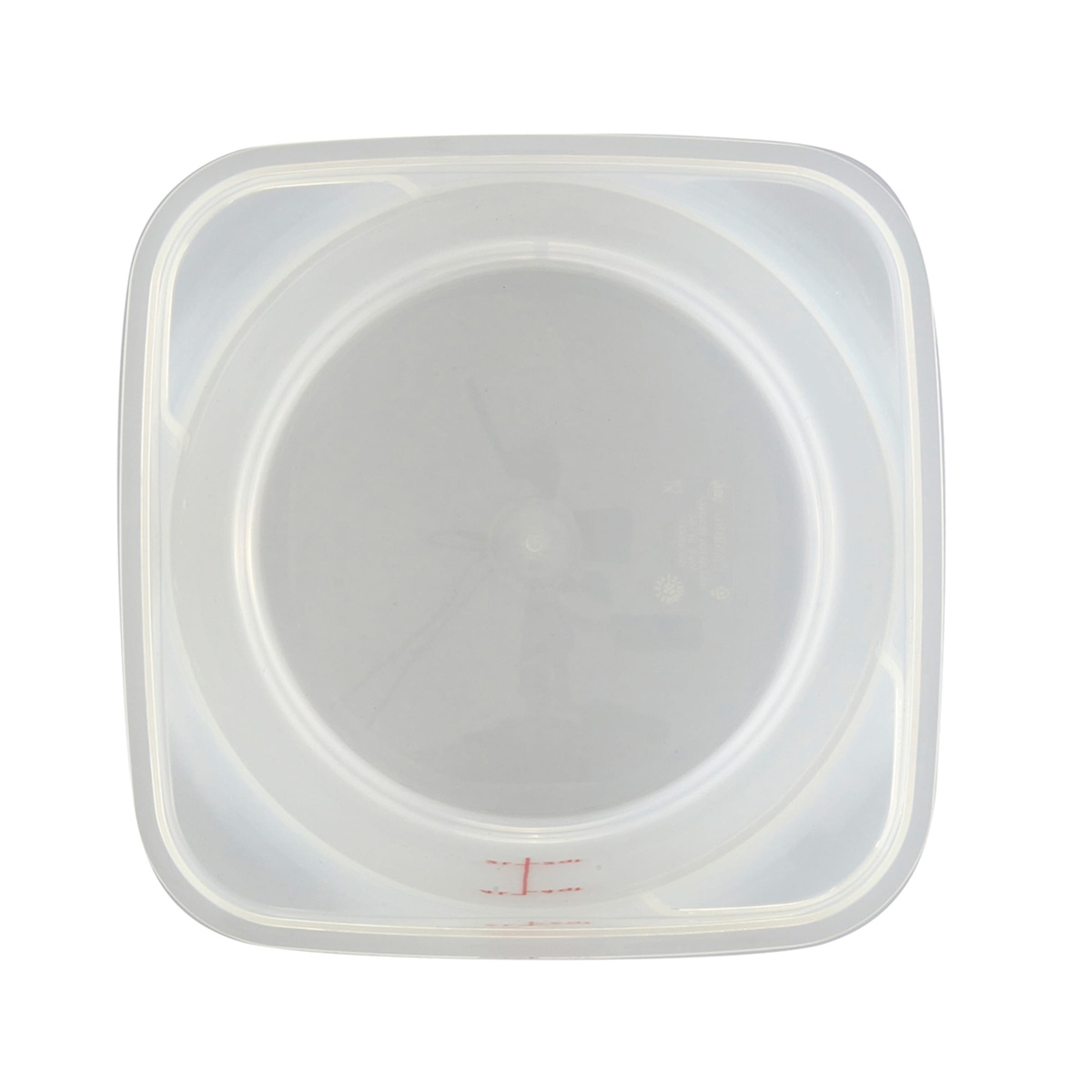 Top-down interior view of Cambro 6-quart round food storage container showing smooth round interior and recessed handle design