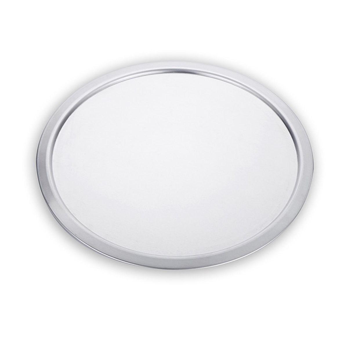 American Metalcraft 7012 round aluminum pan cover, silver finish, viewed from above