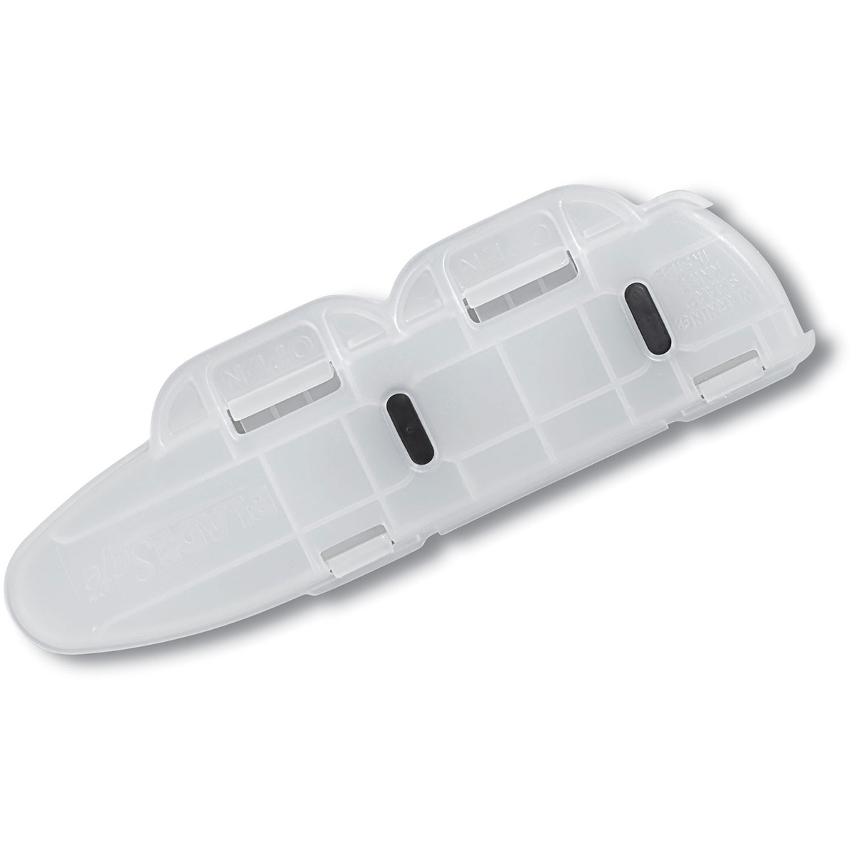Victorinox BladeSafe translucent plastic knife holder for 4 to 6 inch blades, top view showing locking mechanism