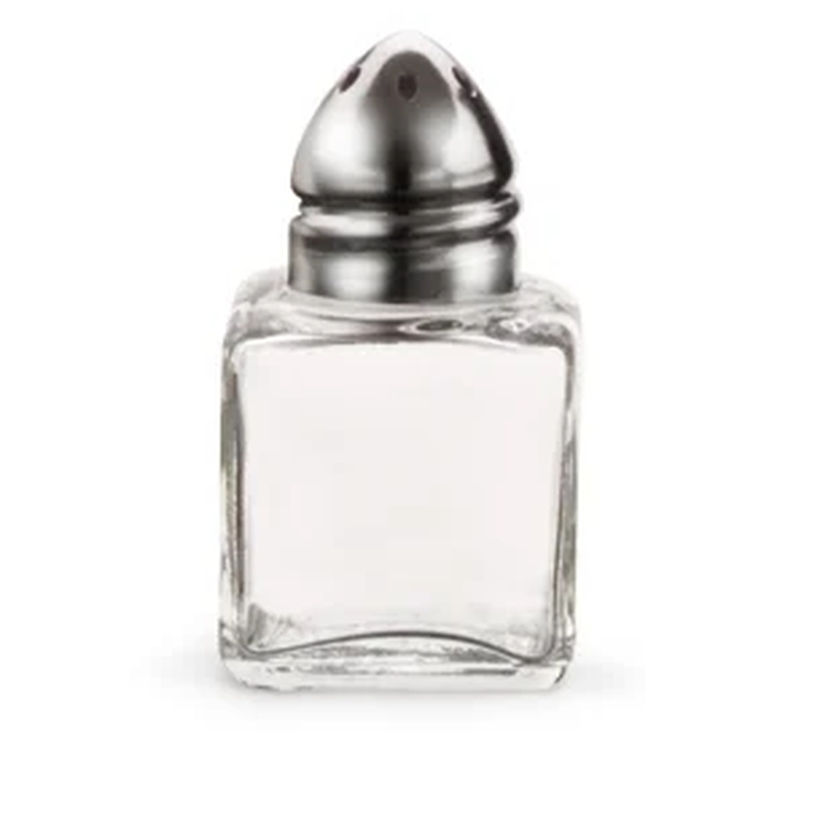 Vollrath 710 Traex Dripcut Continental Collection square glass salt and pepper shaker with chrome cap