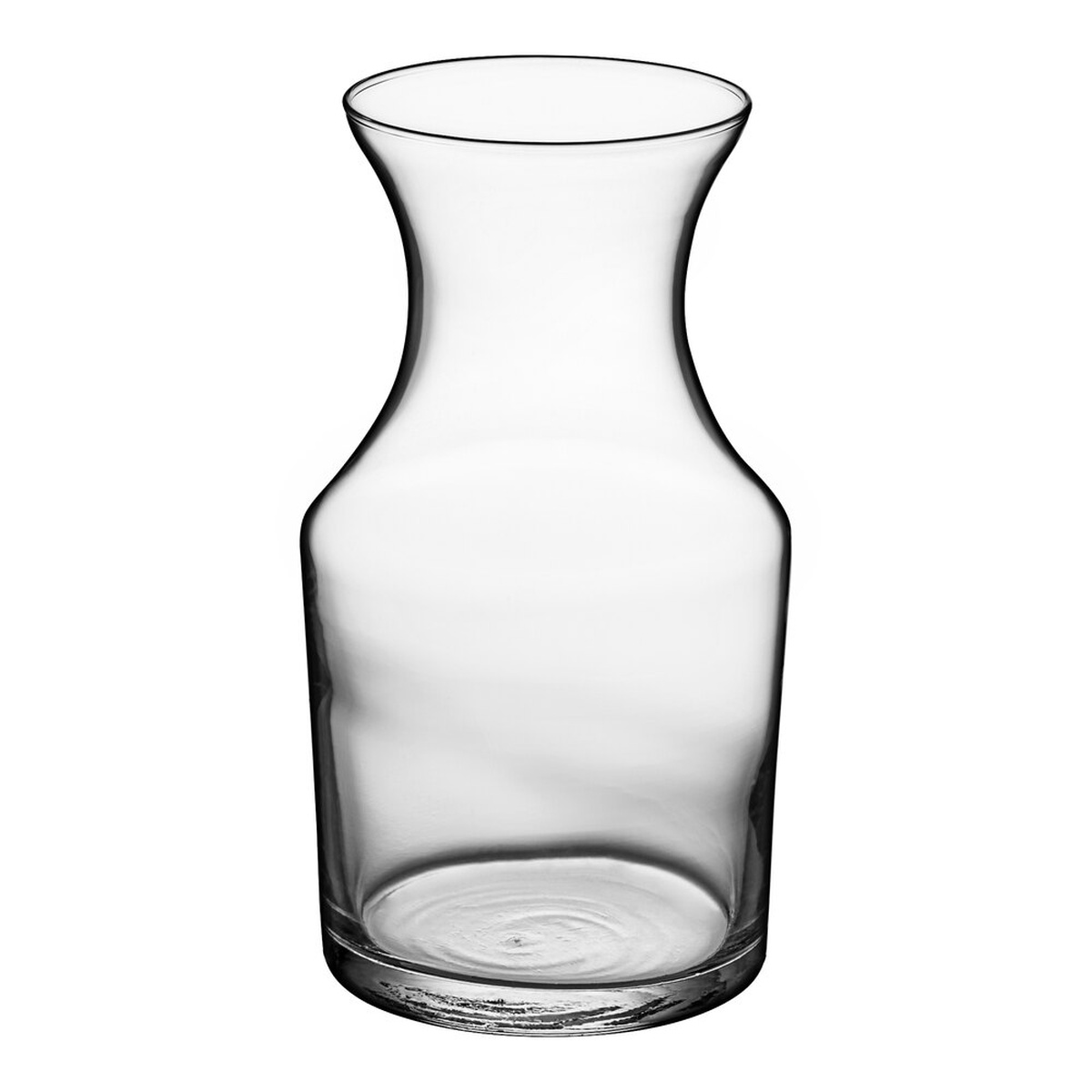 Libbey 719 8.5 oz clear glass cocktail decanter with classic flared shape on white background