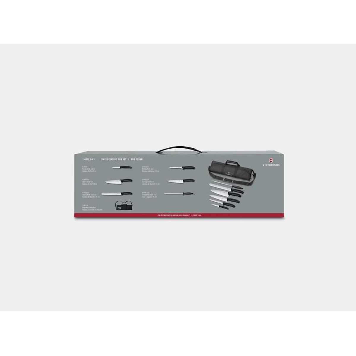 Victorinox Swiss Classic 7-piece BBQ set packaging showing included tools