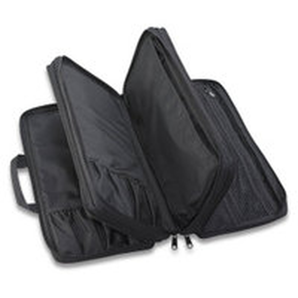 Victorinox knife case open interior showing knife slots and zippered storage compartments