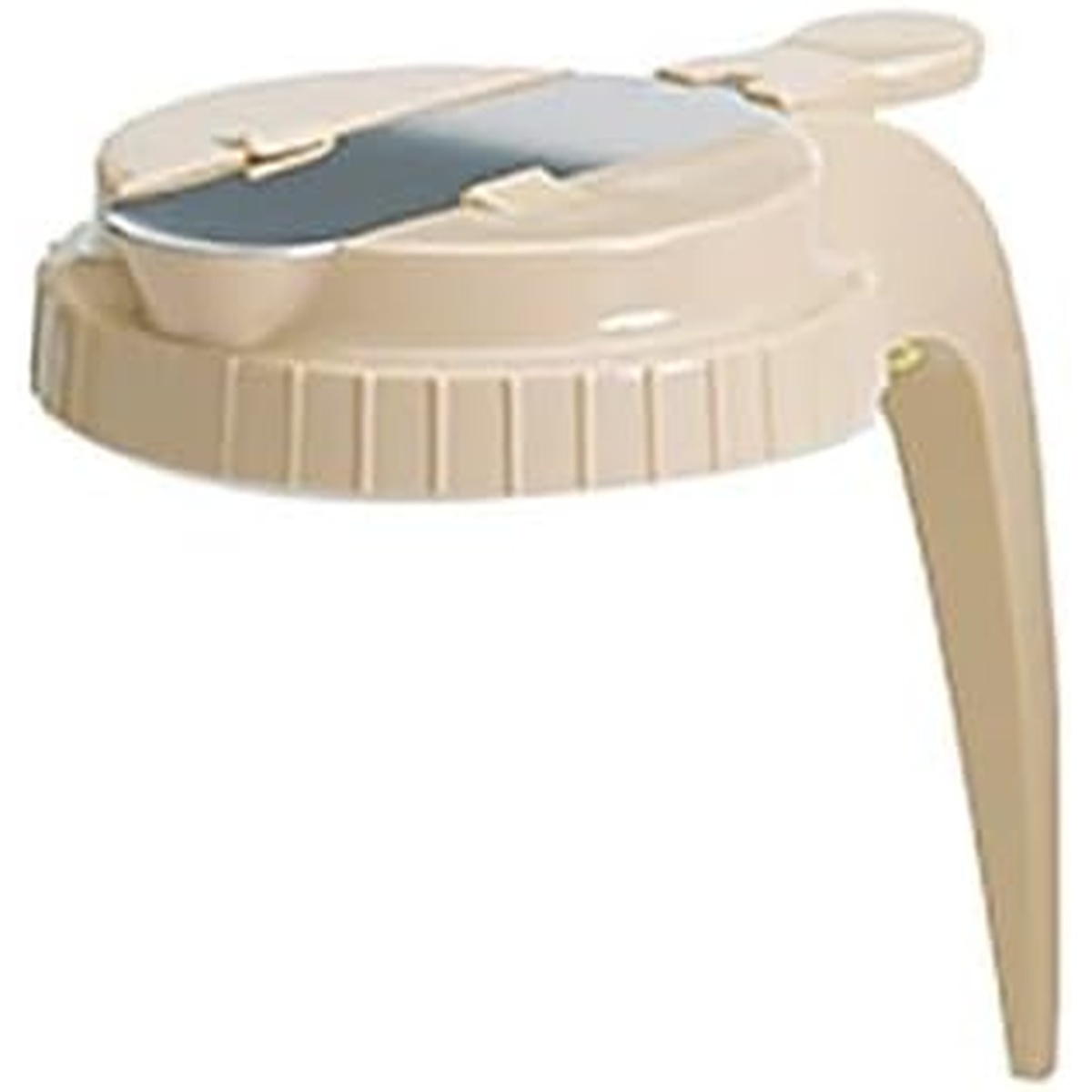 Tablecraft 748AT almond-colored ABS plastic replacement dispenser top with hinged lid and side handle