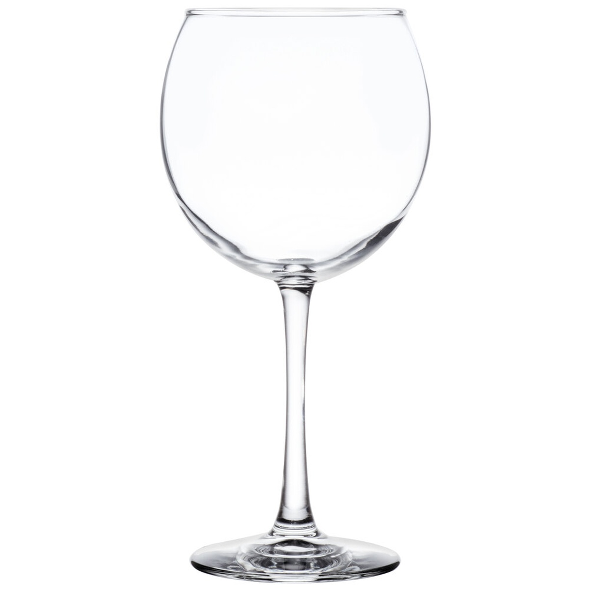 Libbey 7505 Vina 18.25 oz clear balloon wine glass with tapered stem and wide flat base