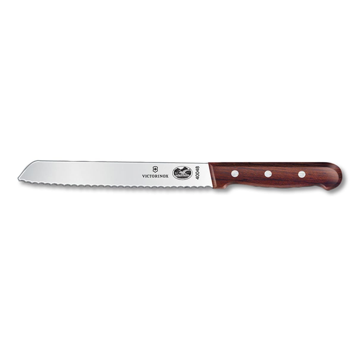 Victorinox 7.6058.9 serrated bread knife with rosewood handle and stamped steel blade