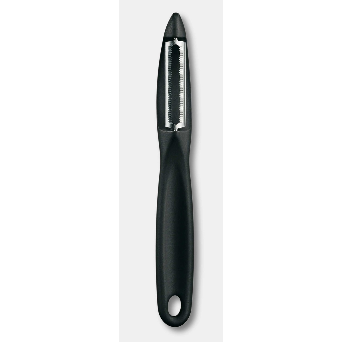 Victorinox Universal Peeler 7.6075 top-down view showing serrated blade and ergonomic handle with hanging hole
