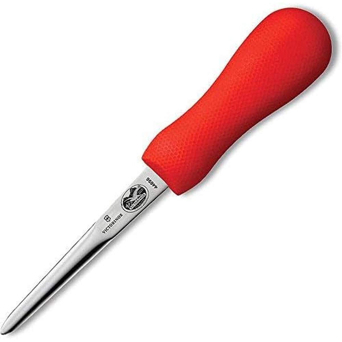 Close-up of the Victorinox seafood knife showing the narrow blade profile and ergonomic grip
