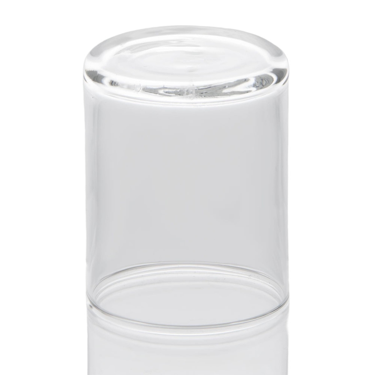 Close-up of Libbey 763 votive glass rim showing the Safedge reinforced edge