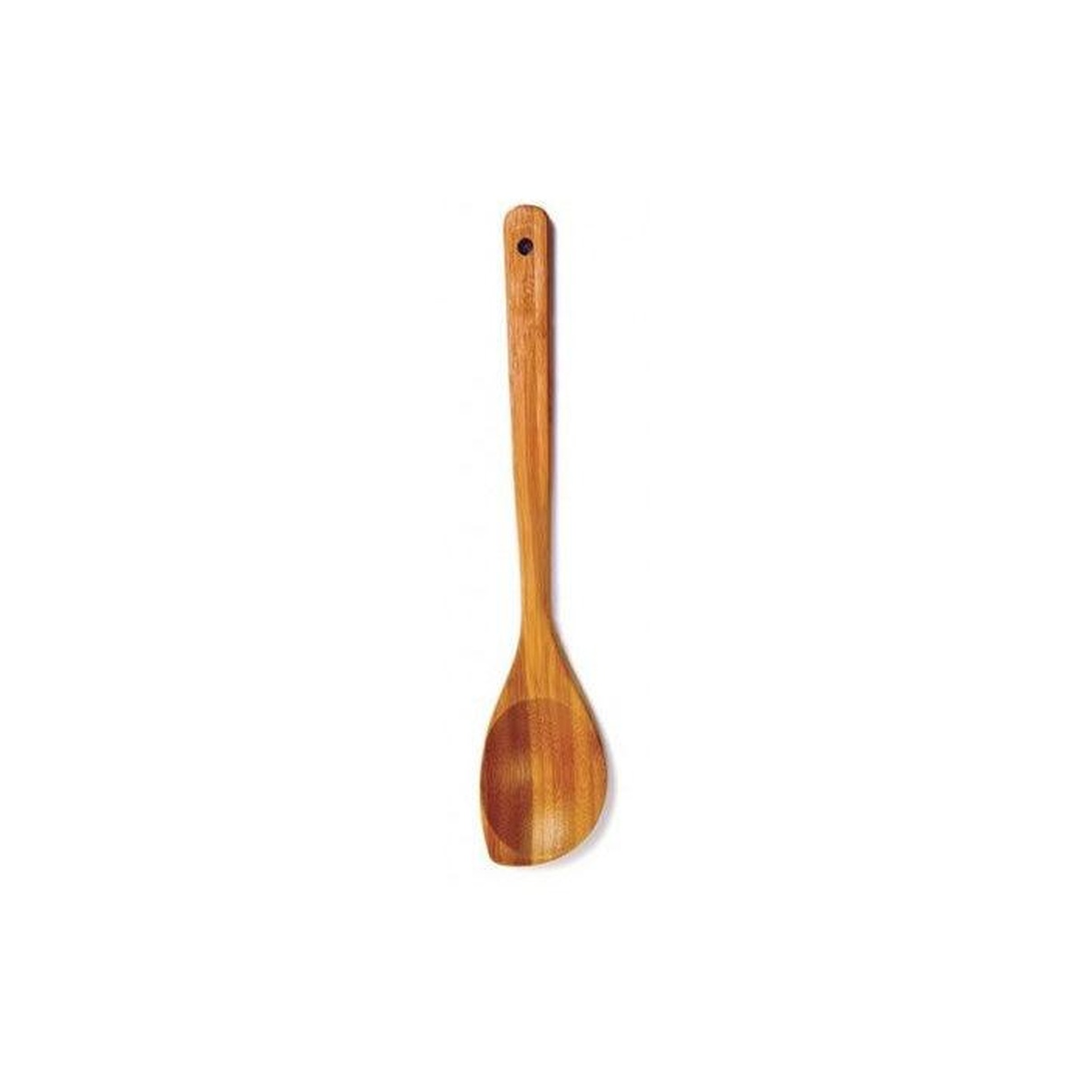Norpro 7651 12-inch natural bamboo pointed spoon with long handle and hanging hole