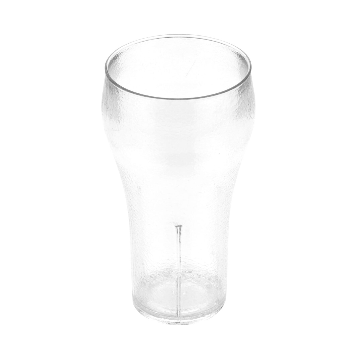 GET Enterprises 7716-1-CL clear 16 oz. bell tumbler, side view showing bell curve silhouette