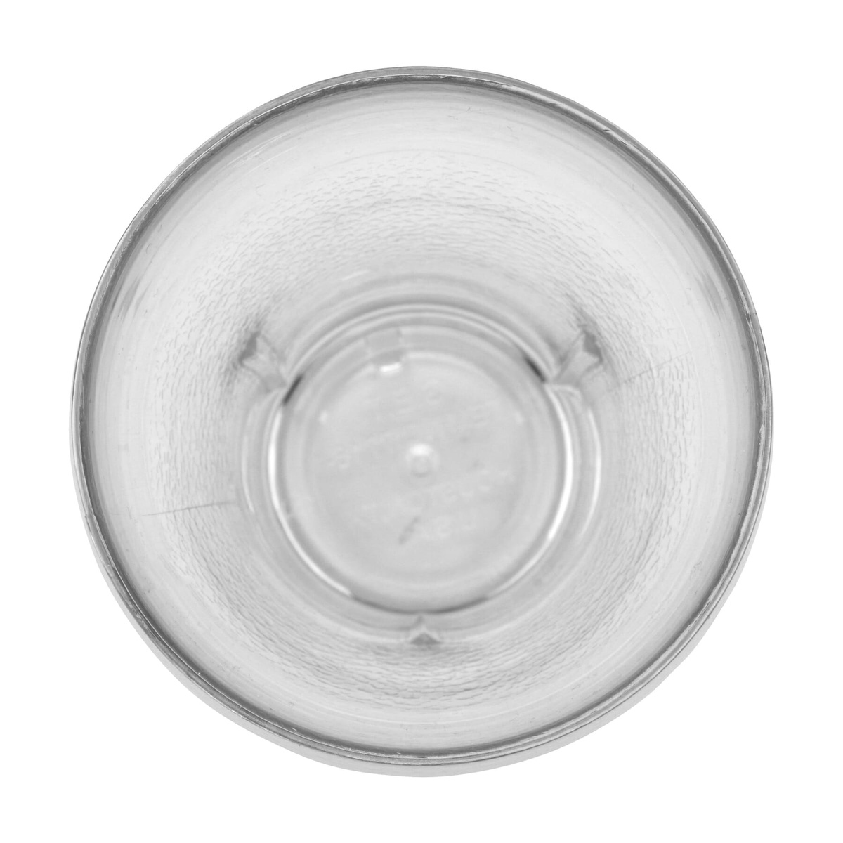 GET Enterprises 7716-1-CL bell tumbler, top-down view showing stacking lugs and interior base detail