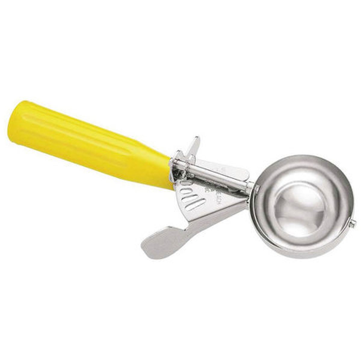 Hamilton Beach 78-20 stainless steel #20 disher with yellow high-impact plastic handle
