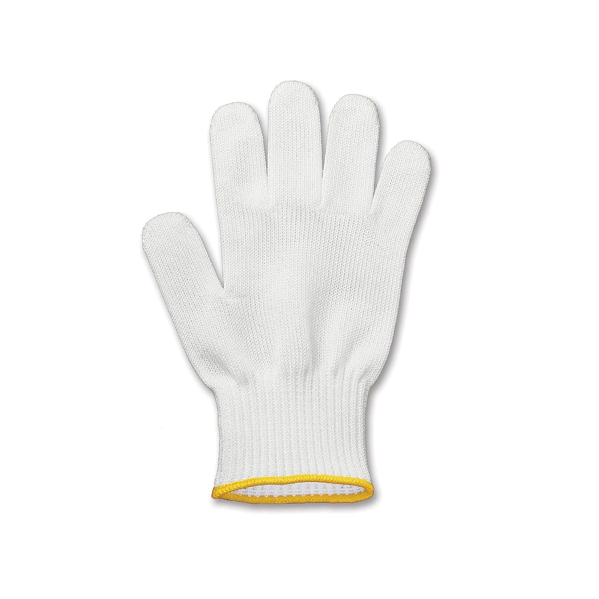 Victorinox white cut resistant glove with gold wristband