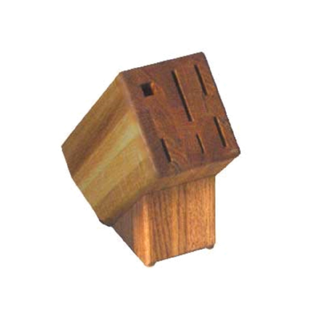 Victorinox 7.9093.82 6-slot slant hardwood oak knife block, empty, on white background