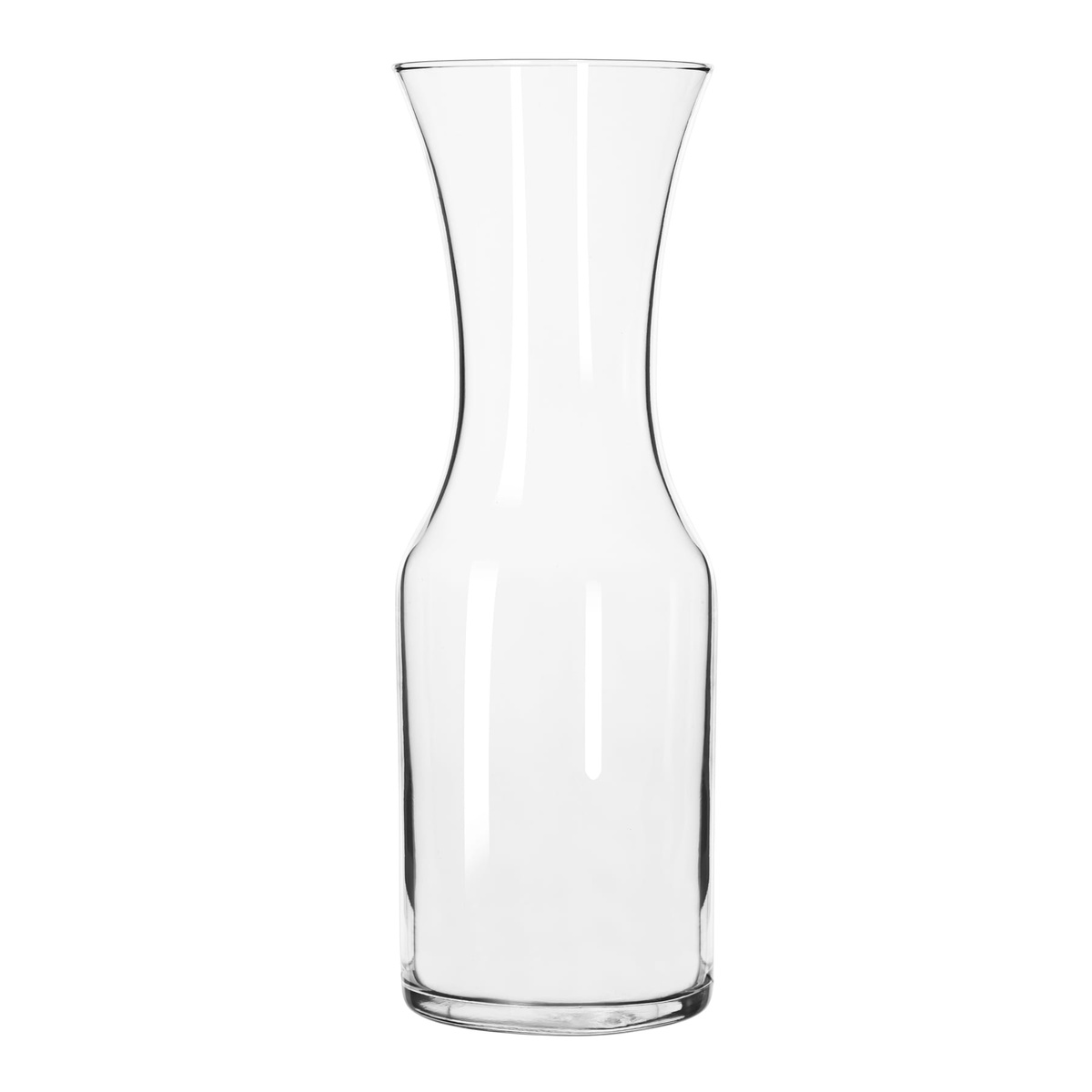 Libbey 795 clear glass carafe with flared rim and thick sham base, 40 oz capacity