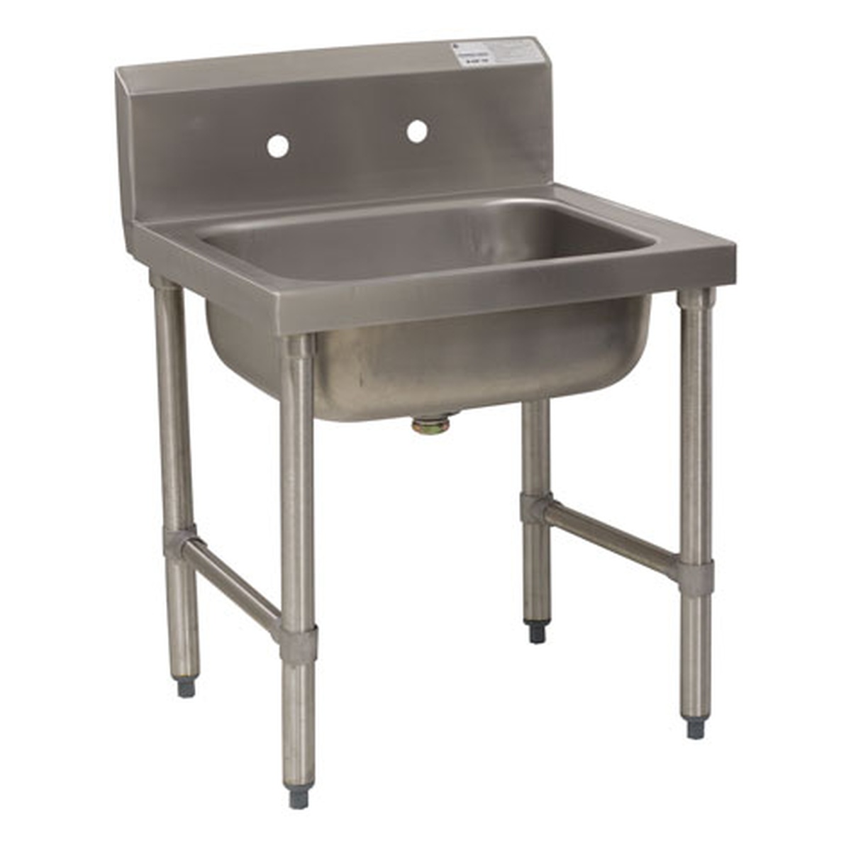 Advance Tabco 8-OP-16 one-compartment stainless steel sink with side crossrails and adjustable bullet feet