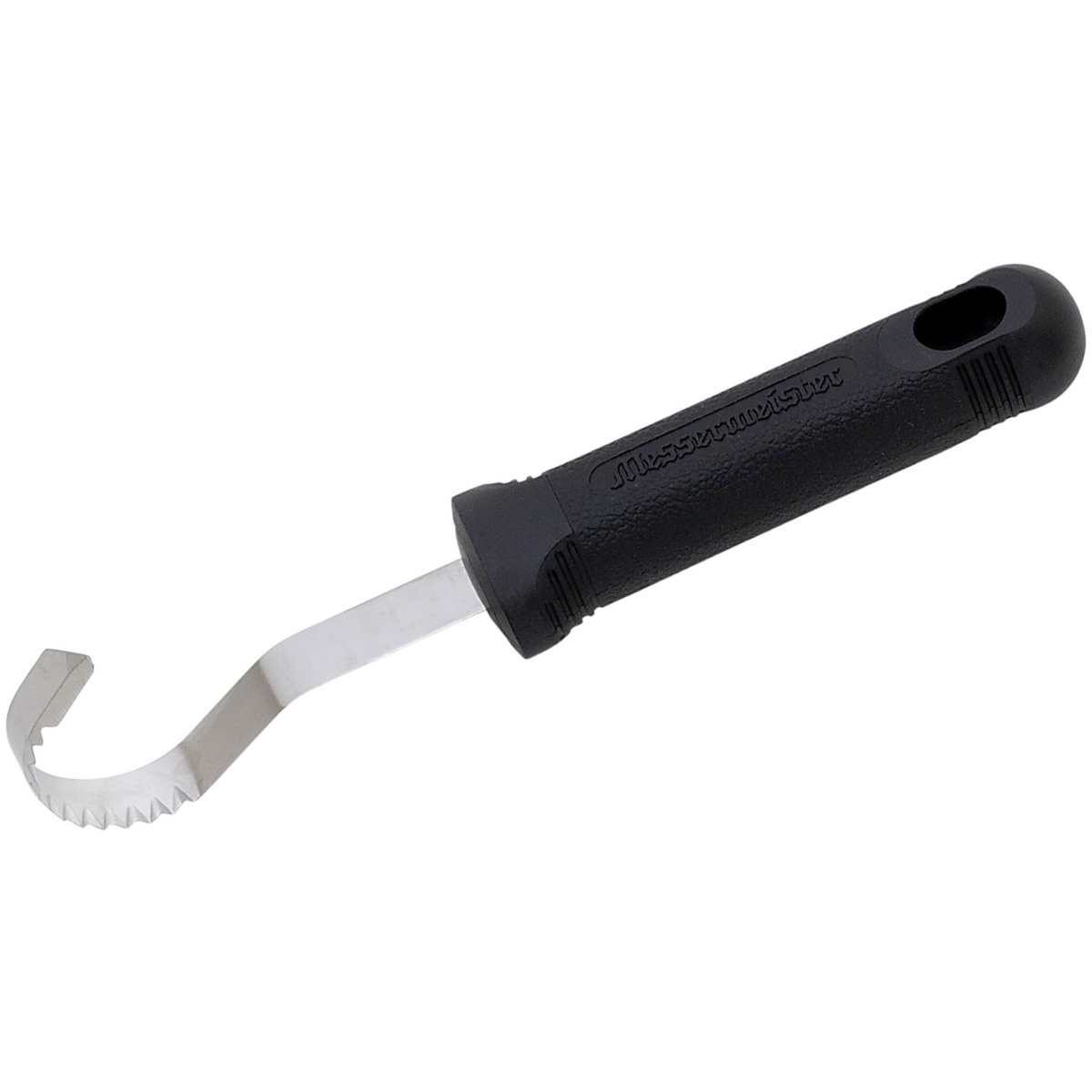 Messermeister Pro-Touch Butter Curler with black soft-grip handle and stainless steel scalloped curler head