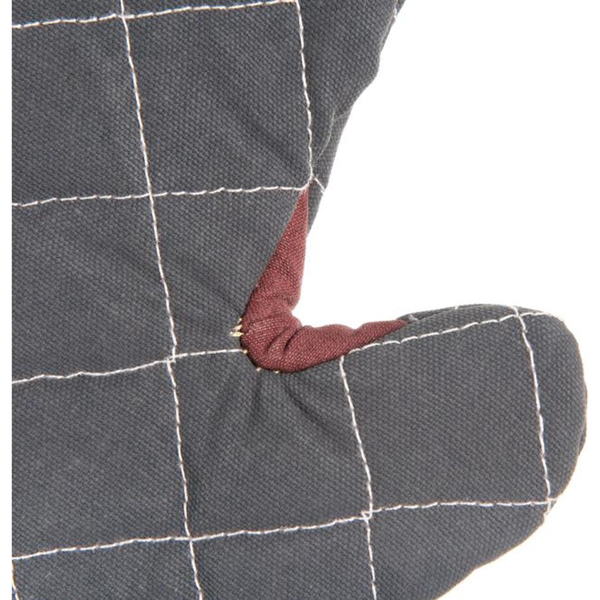 Close-up of the WebGuard Plus reinforced protection zone between thumb and forefinger on the BestGuard oven mitt
