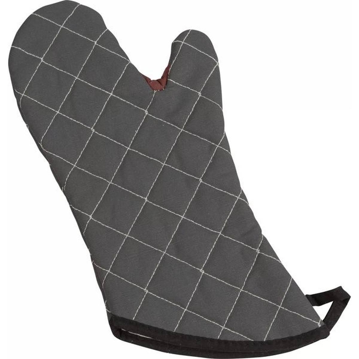 Side view of the San Jamar BestGuard oven mitt showing the angled cuff profile and full length