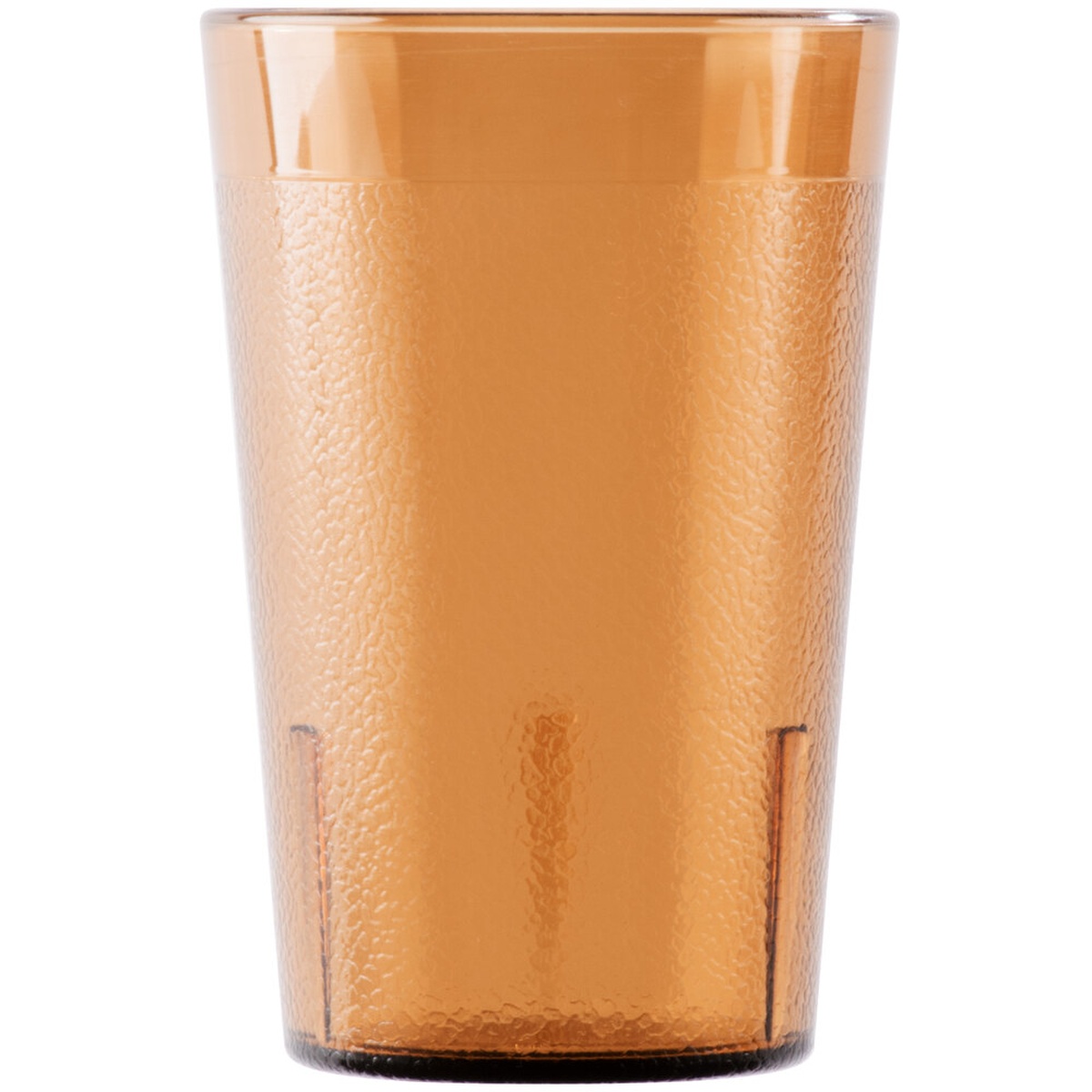 Cambro 800P153 Colorware 7.8 oz amber SAN plastic tumbler with textured pebbled exterior