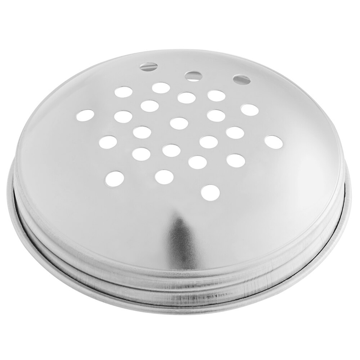 TableCraft 800T stainless steel perforated shaker top viewed from above on a white background