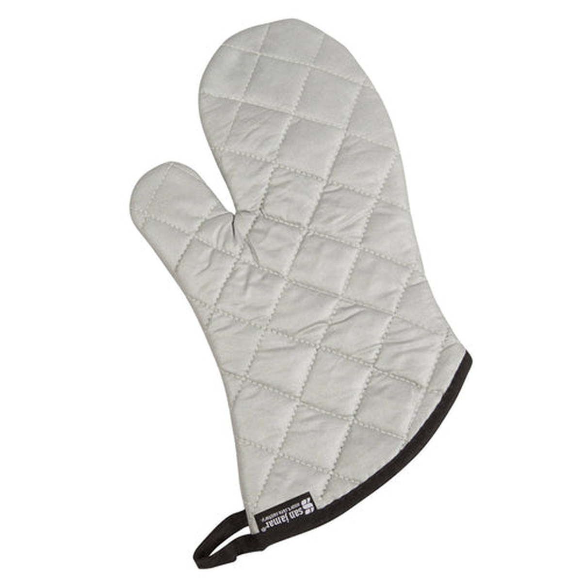 San Jamar 801SG13 silver silicone coated oven and freezer mitt, 13 inch length with hanging loop