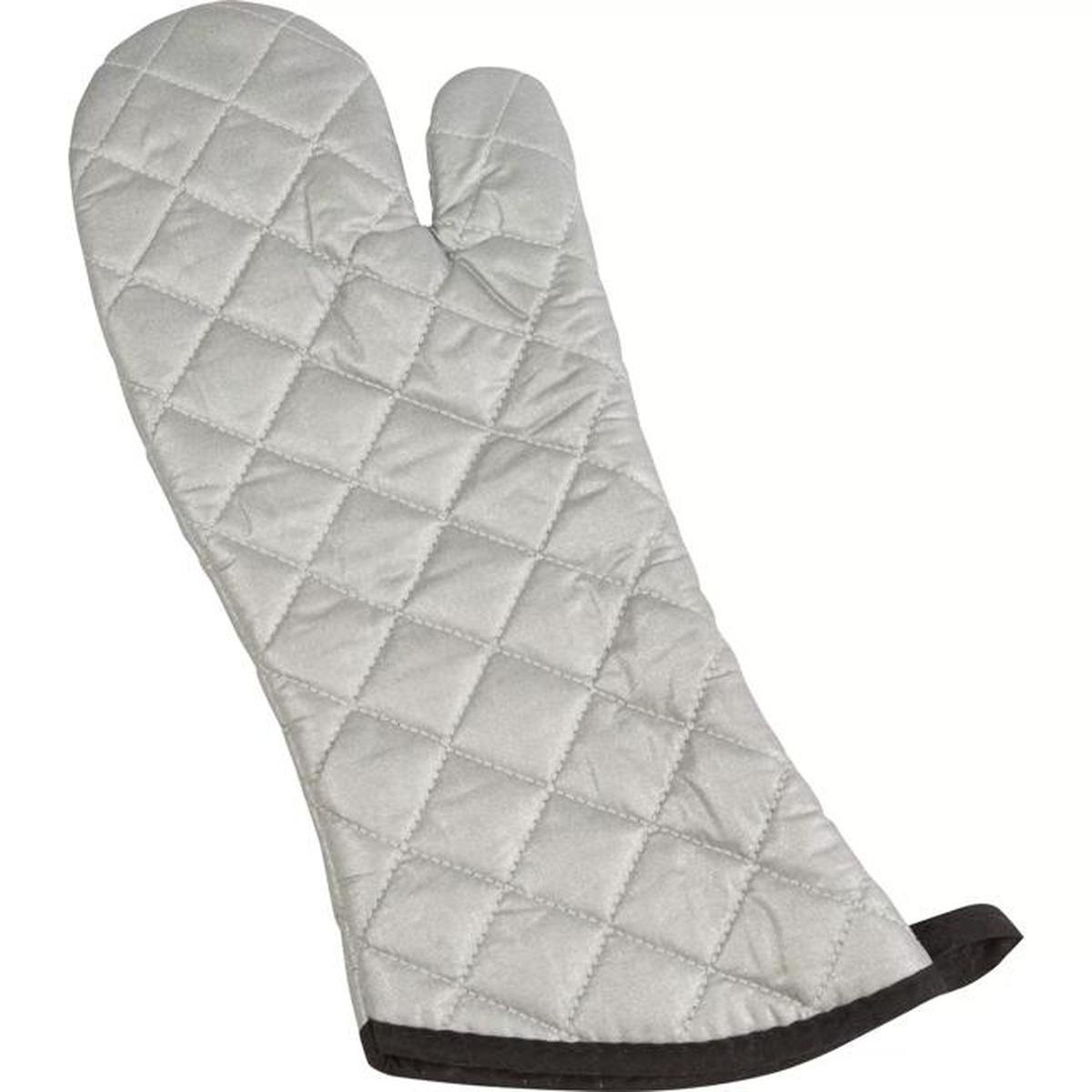 San Jamar 17-inch silver quilted silicone oven freezer mitt front view