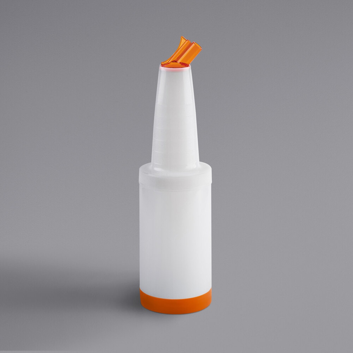 TableCraft 8032X PourMaster 1-quart pour bottle with orange snap-tight spout and color-coded base