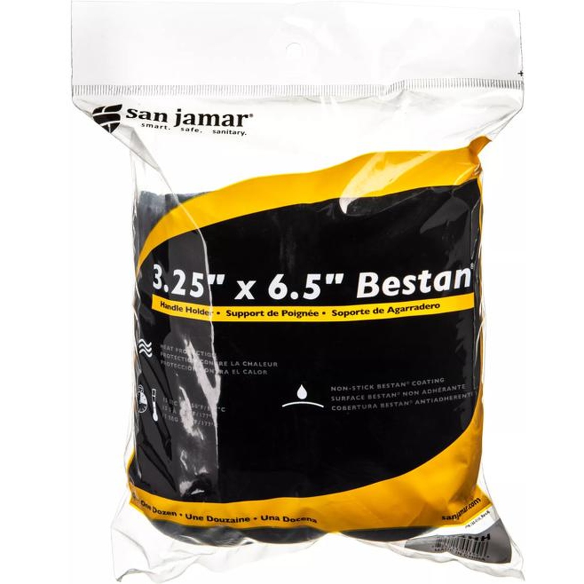 San Jamar 804HH Bestan Handle Holder retail packaging, sold by the dozen
