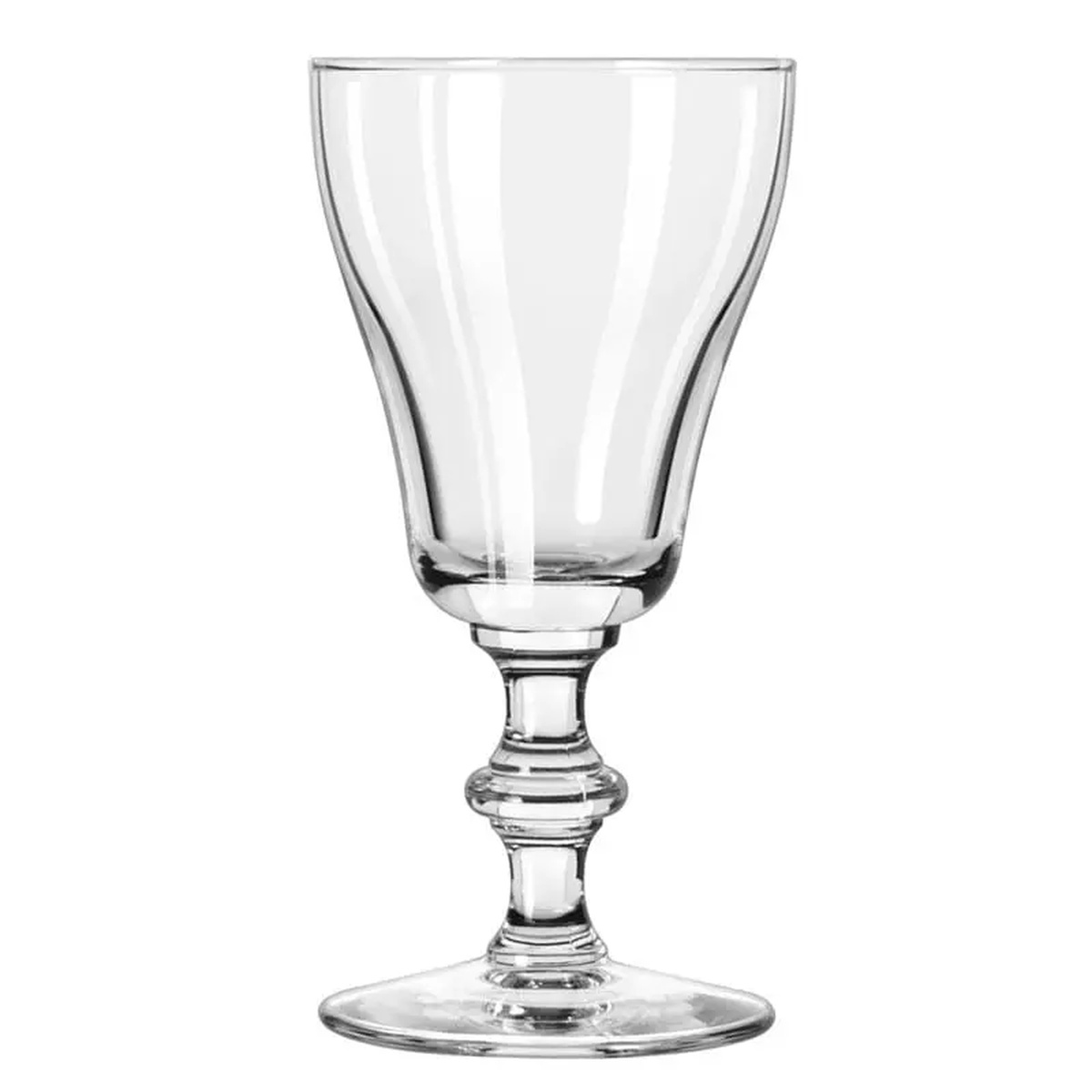 Libbey 8054 Georgian Irish Coffee glass, clear footed stemware on white background