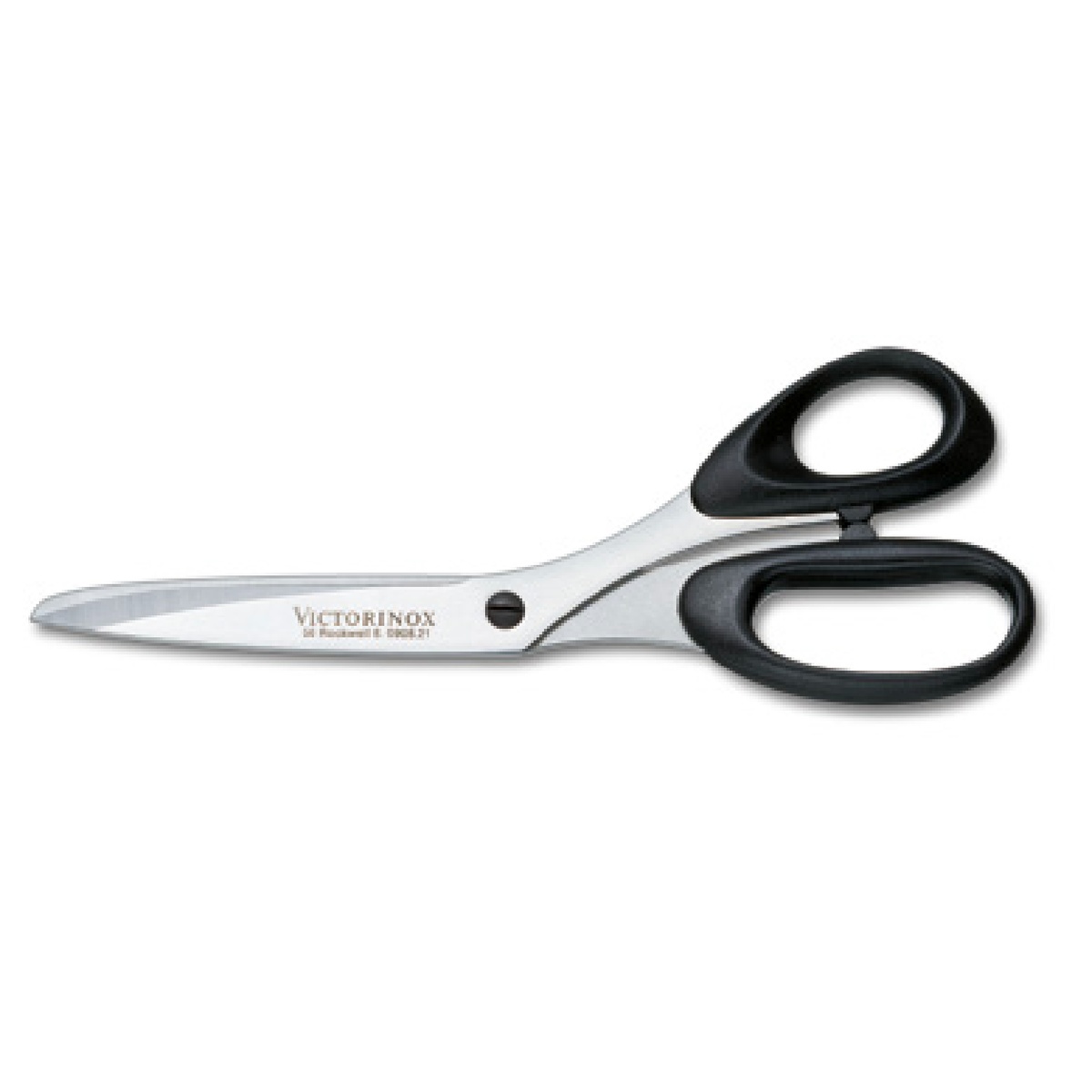 Victorinox 8.5-inch bent kitchen shears with stainless steel blades and black polypropylene handles