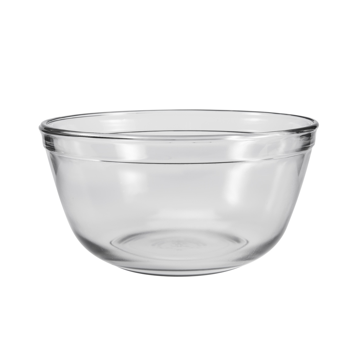 Anchor Hocking 81575AHG18 clear glass 2.5 qt. mixing bowl with thickened rim and flat bottom